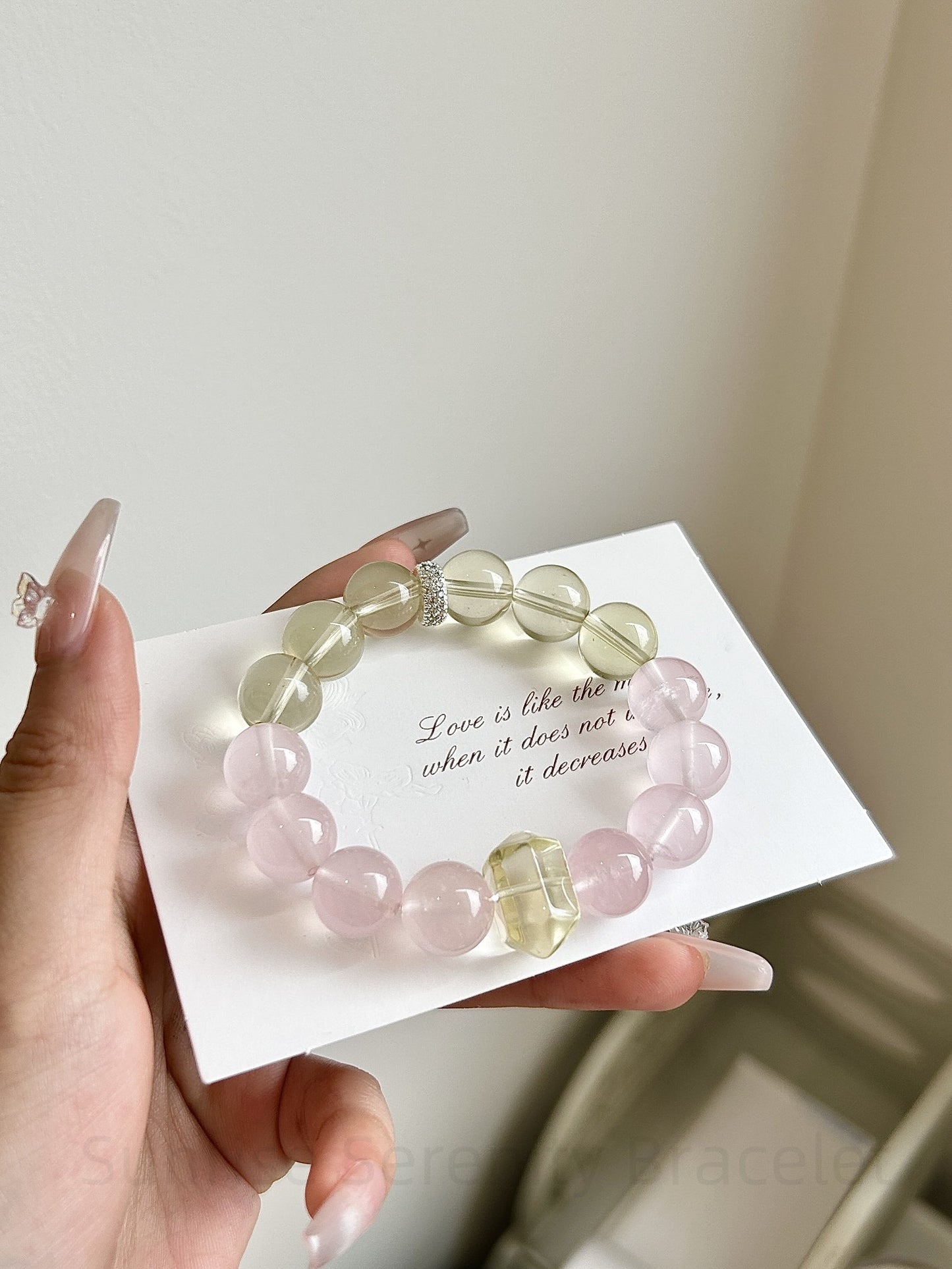 Sunrise Serenity Bracelet: Lemon Quartz & Mozambique Rose Quartz for Abundance, Self-Love & Harmonious Connections