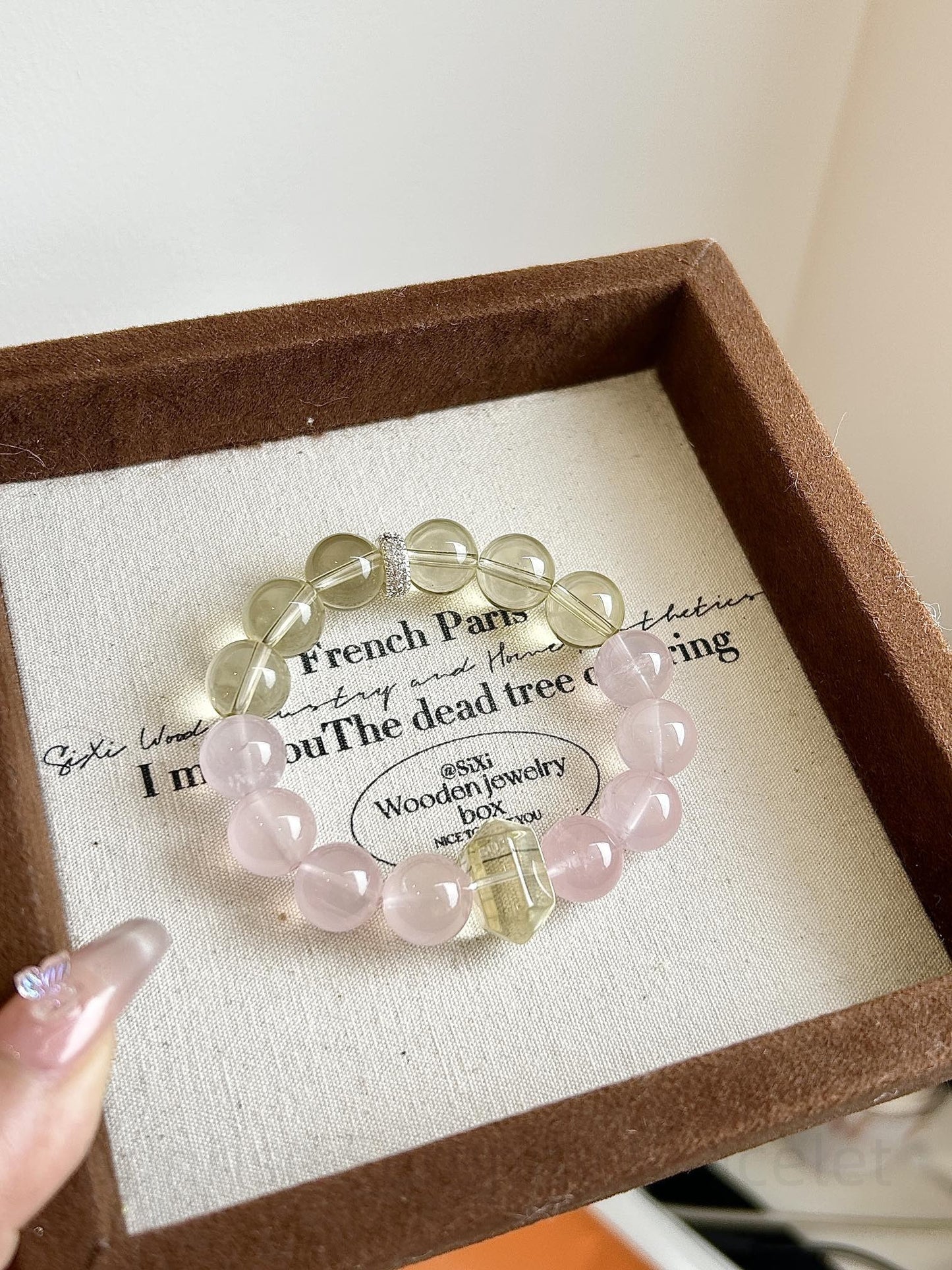 Sunrise Serenity Bracelet: Lemon Quartz & Mozambique Rose Quartz for Abundance, Self-Love & Harmonious Connections