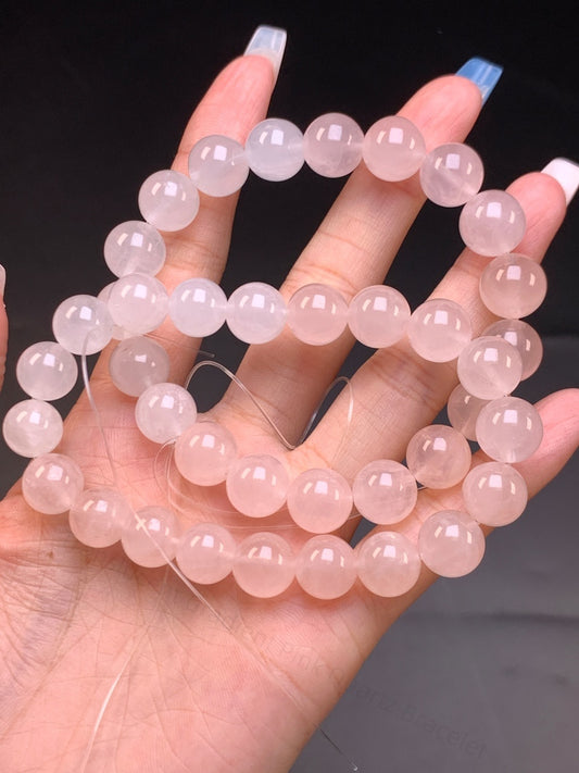 Translucent Gradient Pink Quartz Bracelet - Love & Harmony Crystal Jewelry | Handmade for Self-Love, Emotional Balance & Gentle Confidence