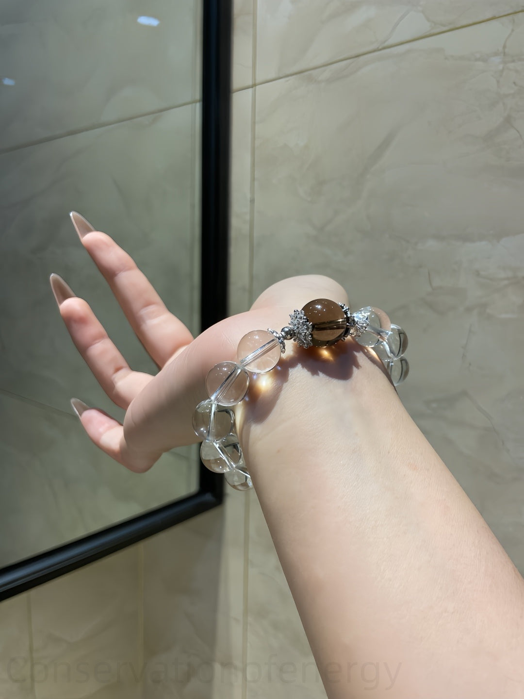 White Quartz & Smoky Quartz Bracelet for Energy Balance | Grounding Spiritual Jewelry with Natural Crystal Protection